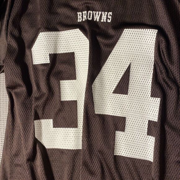 Cleveland Browns Jersey Mens Extra Large Brown Droughns #34 Reebok NFL Vntg - Picture 8 of 12